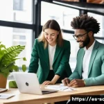 지속가능발전 전문 직업의 미래 전망 - **Image Prompt 1: The Future of Green Professionals**
    A vibrant, sunlit co-working space buzzing...