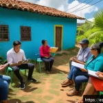 지속가능발전 전문가가 가지는 글로벌 역량 - A diverse group of Latin American community leaders and environmental experts gathered outdoors in a...