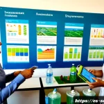 지속가능발전 전문가의 업무 성과 지표 - Photorealistic sustainable development specialist in a bright municipal planning office in Madrid, r...